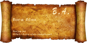 Bora Alex névjegykártya
